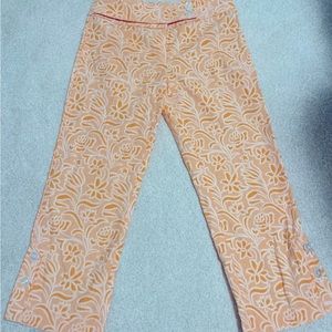 Etcetera cropped pants size 4 in orange with buttons
